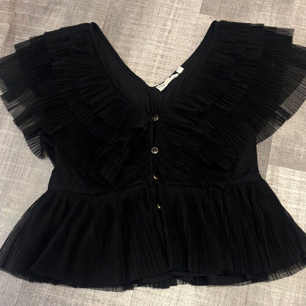 Ruffled Button-Front Blouse Forever That Girl